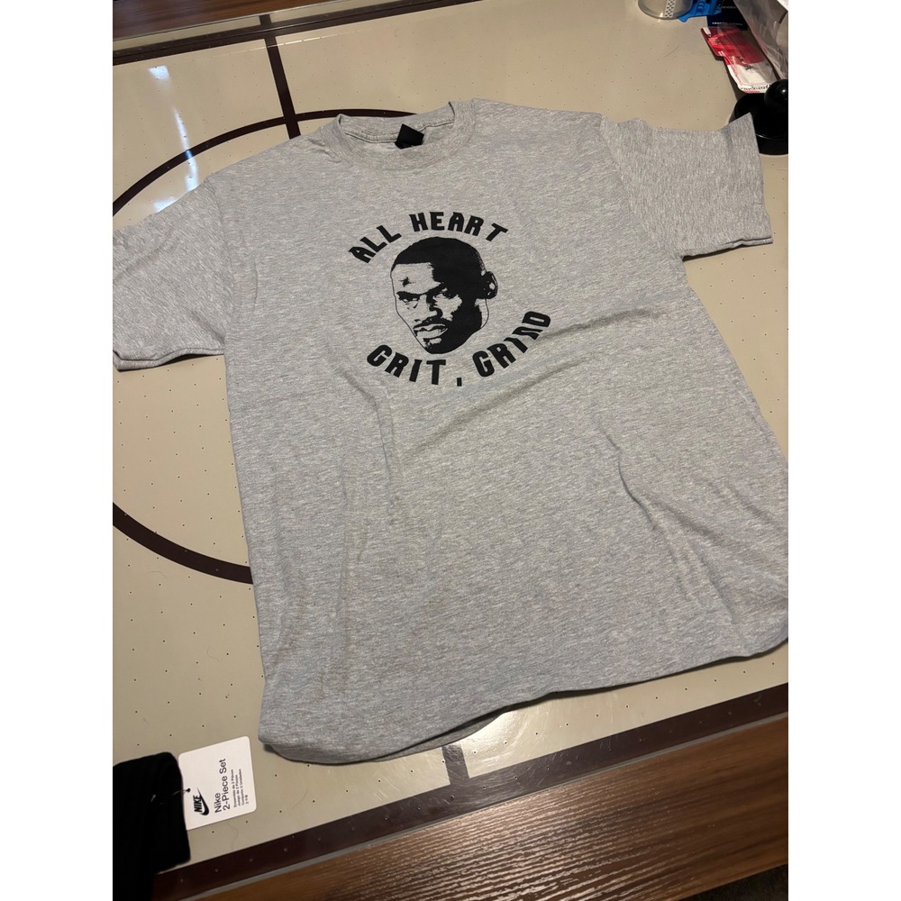 Hanes Beefy-T All Heart Grit Grind Chris Vernon Show T-Shirt Gray Mens Medium